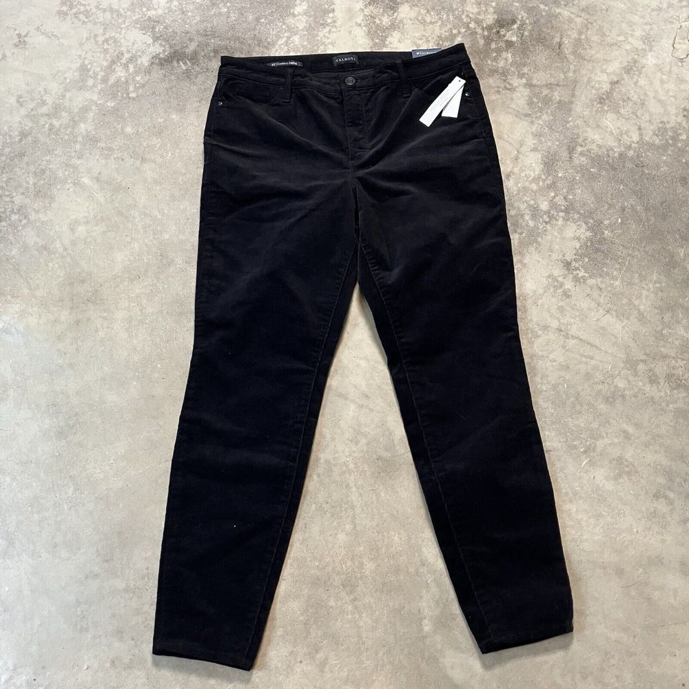 Talbots Corduroy‎ Pants Womens 10P Black Jegging Tappered Leg Mid Rise
